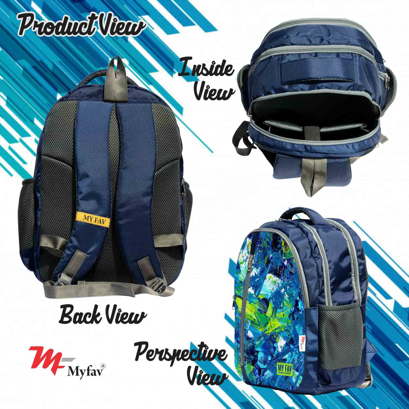 My Fav Art Print Laptop Backpack For Men Women / School Bag For Boys Girls