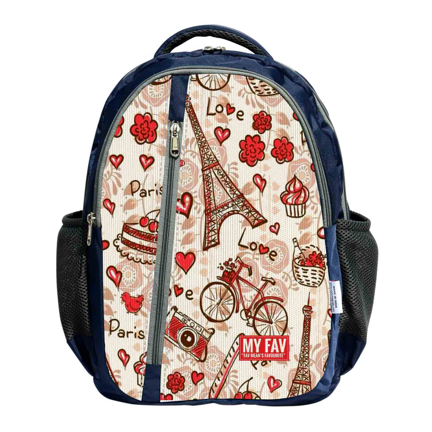 My Fav Paris Print Laptop Backpack For Men Women / School Bag For Boys Girls