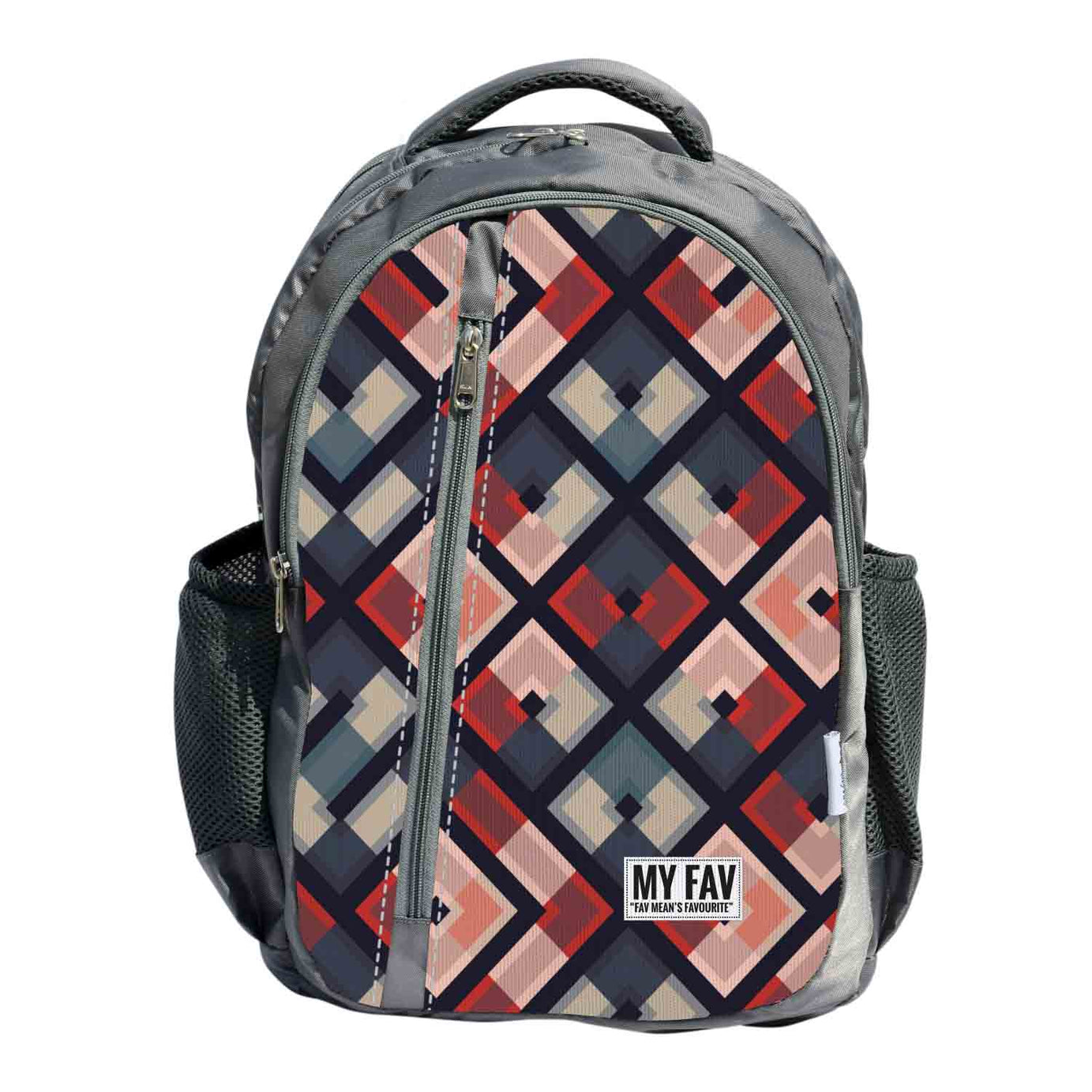 My Fav Ikkat Print Laptop Backpack For Men Women / School Bag For Boys Girls