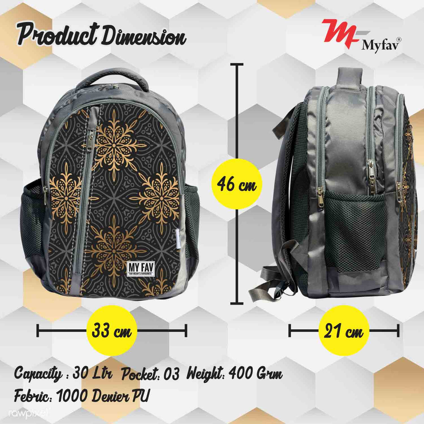 My Fav Dark Printed Laptop Backpack For Men Women / School Bag For Boys Girls