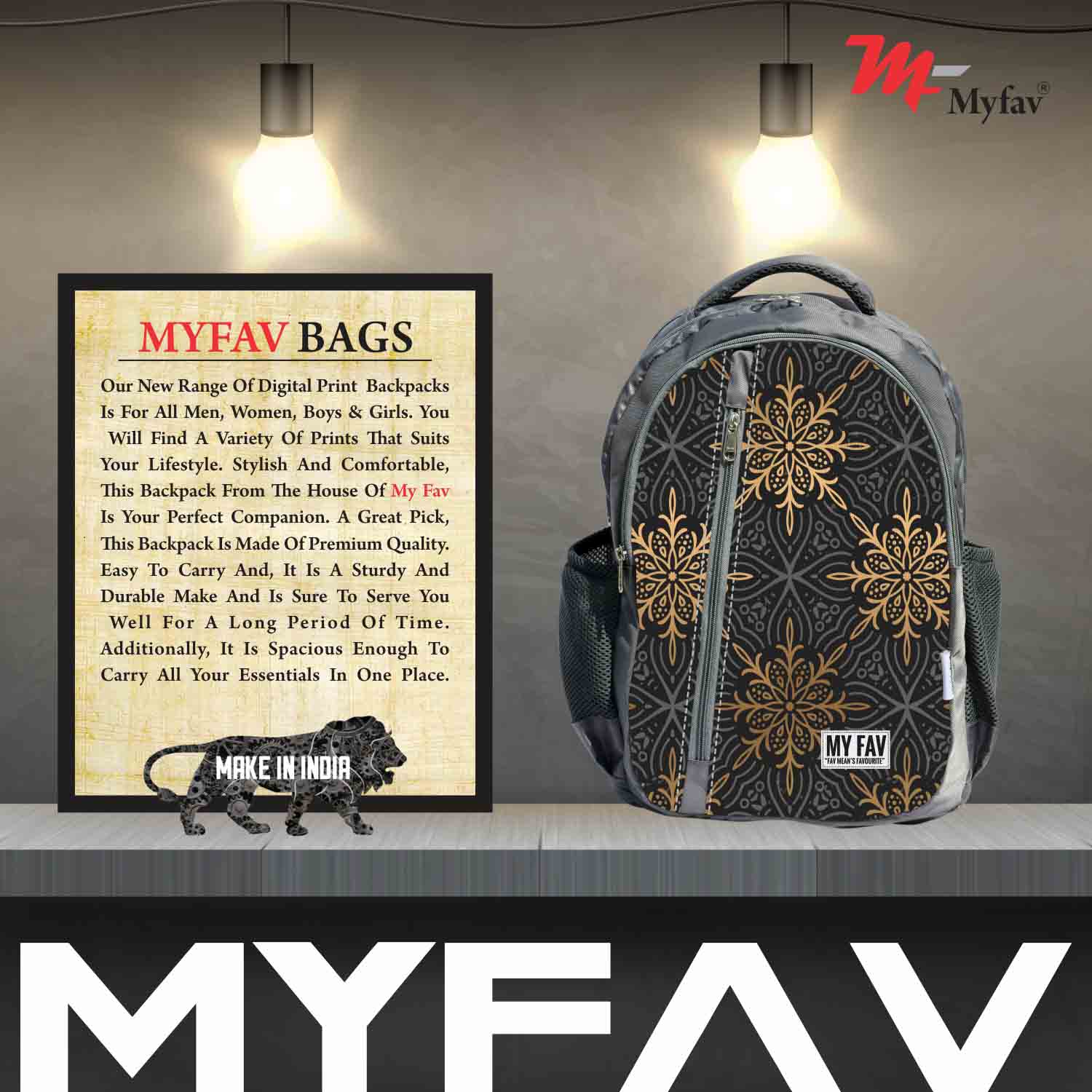 My Fav Dark Printed Laptop Backpack For Men Women / School Bag For Boys Girls