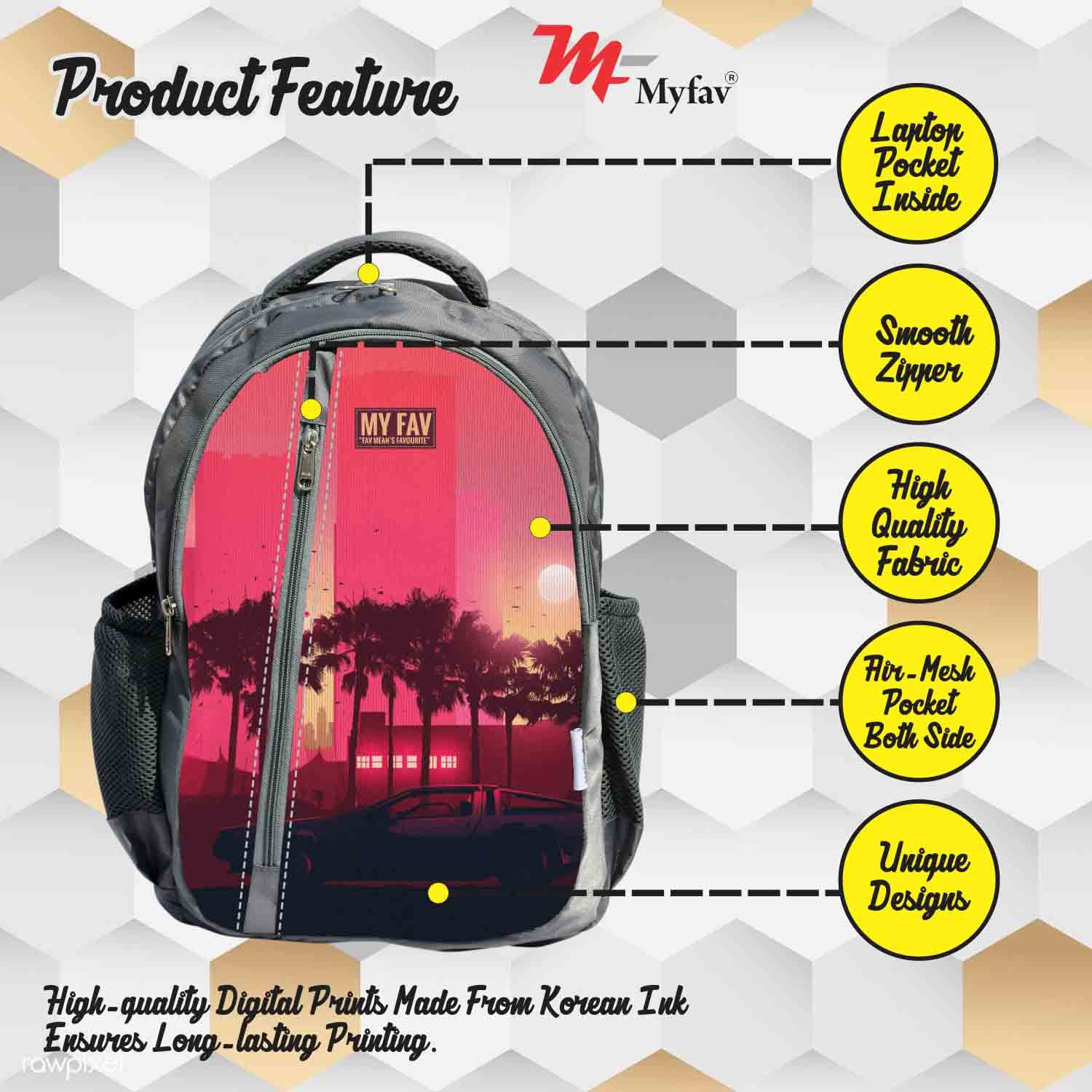 My Fav Scenery Print Laptop Backpack For Men Women / School Bag For Boys Girls