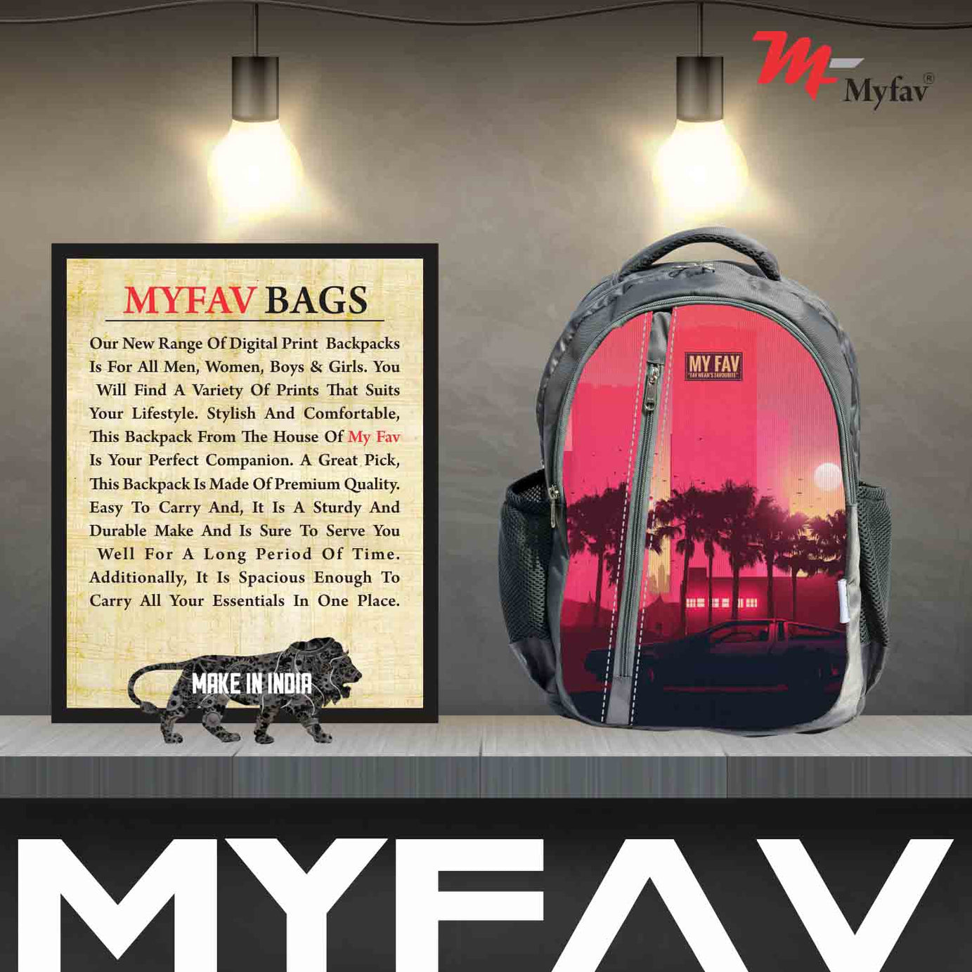 My Fav Scenery Print Laptop Backpack For Men Women / School Bag For Boys Girls