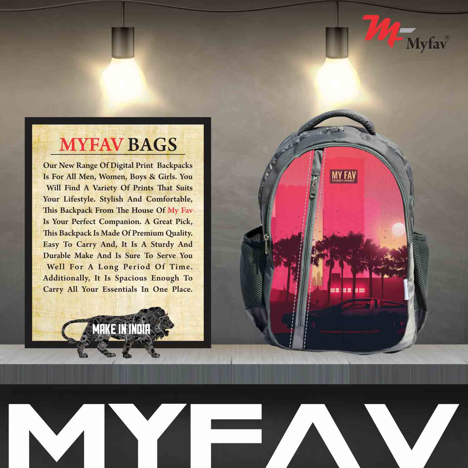 My Fav Scenery Print Laptop Backpack For Men Women / School Bag For Boys Girls