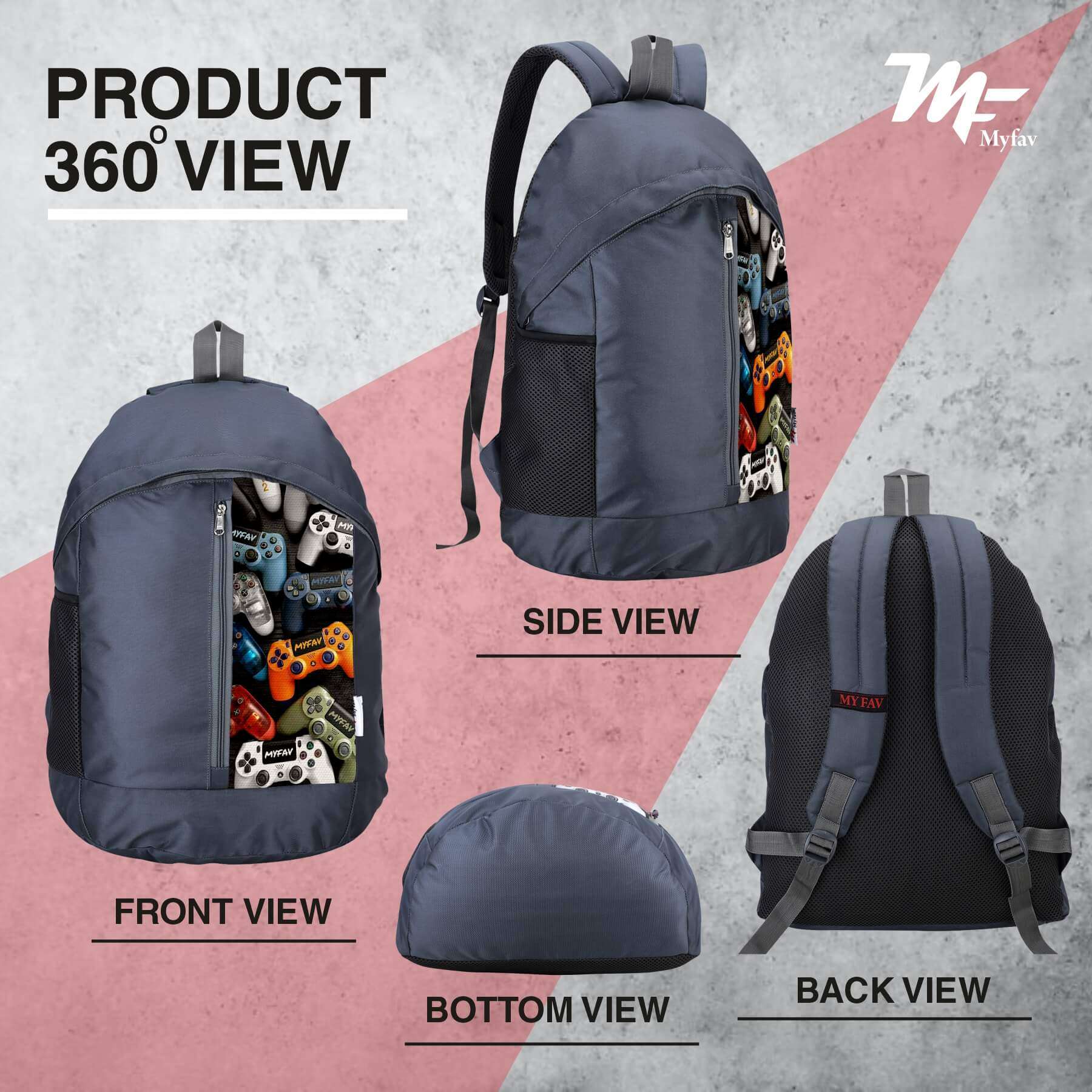 My Fav 21 L Grey Laptop Backpack for Men Women / College Bag for Boys Girls / Office Bag