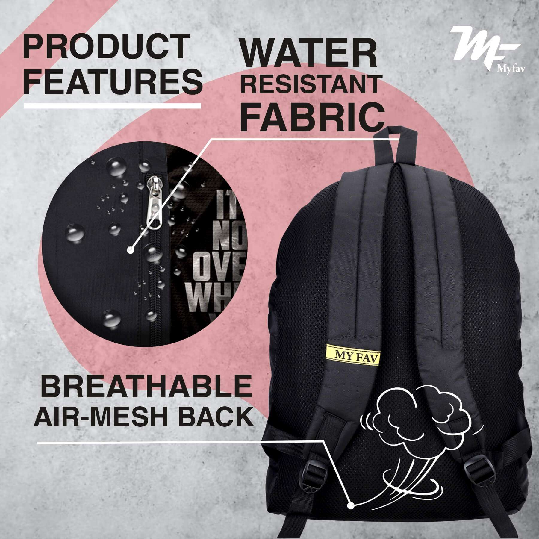 My Fav 21 L Black Laptop Backpack for Men Women / College Bag for Boys Girls / Office Bag