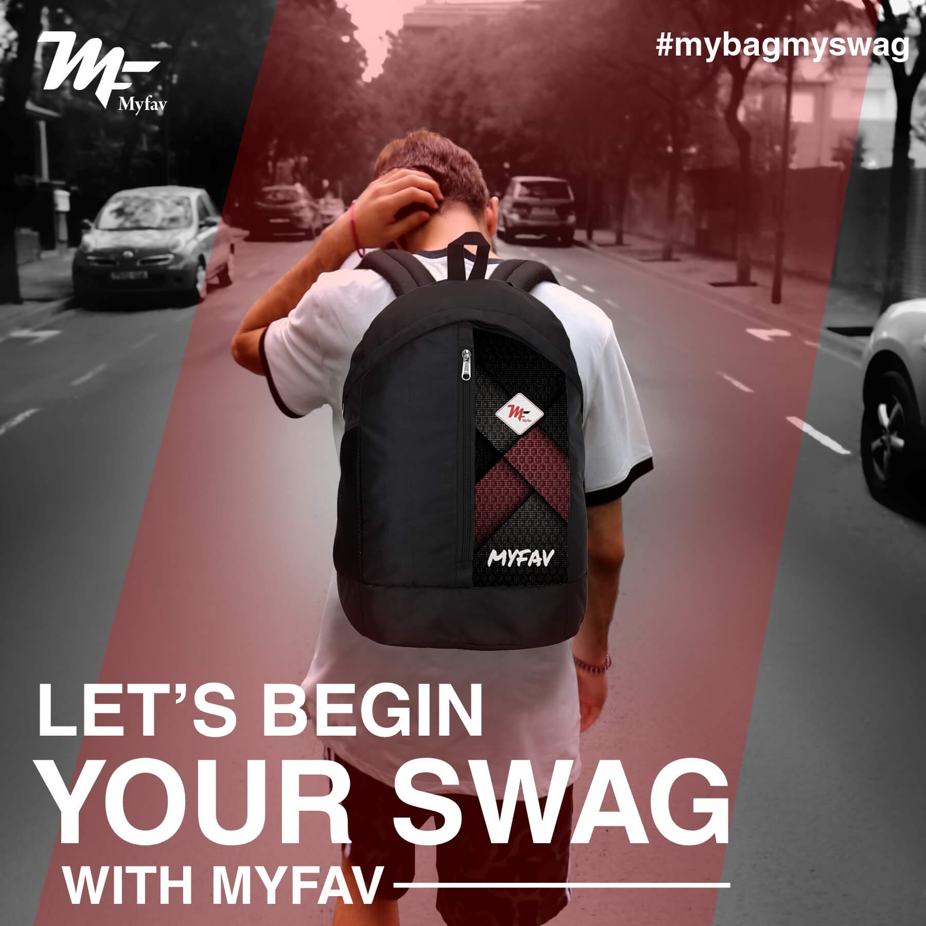 My Fav 21 L Black Laptop Backpack for Men Women / College Bag for Boys Girls / Office Bag