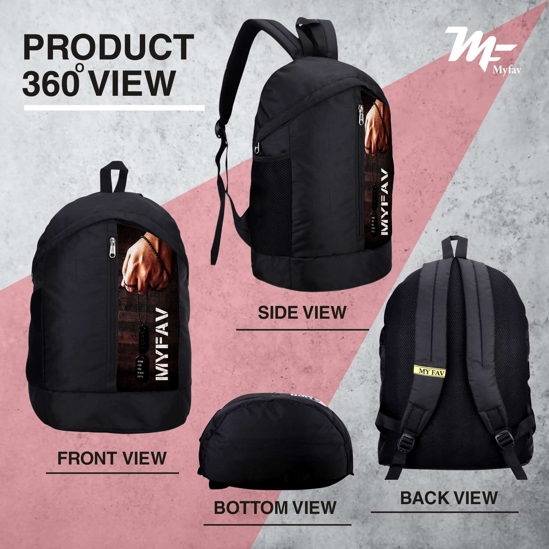 My Fav 21 L Black Laptop Backpack for Men Women / College Bag for Boys Girls / Office Bag