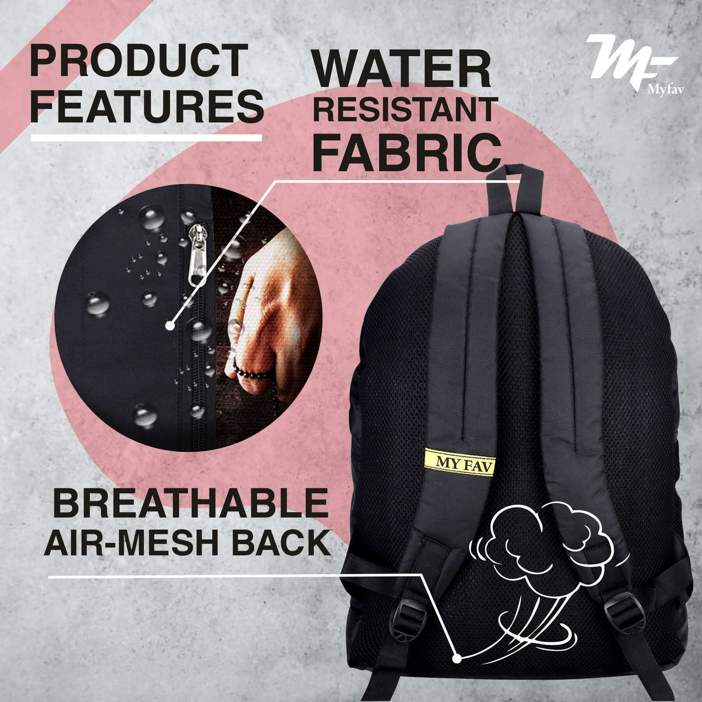 My Fav 21 L Black Laptop Backpack for Men Women / College Bag for Boys Girls / Office Bag