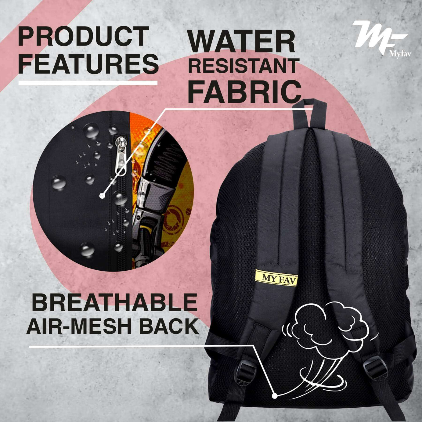 My Fav 21 L Black Laptop Backpack for Men Women / College Bag for Boys Girls / Office Bag