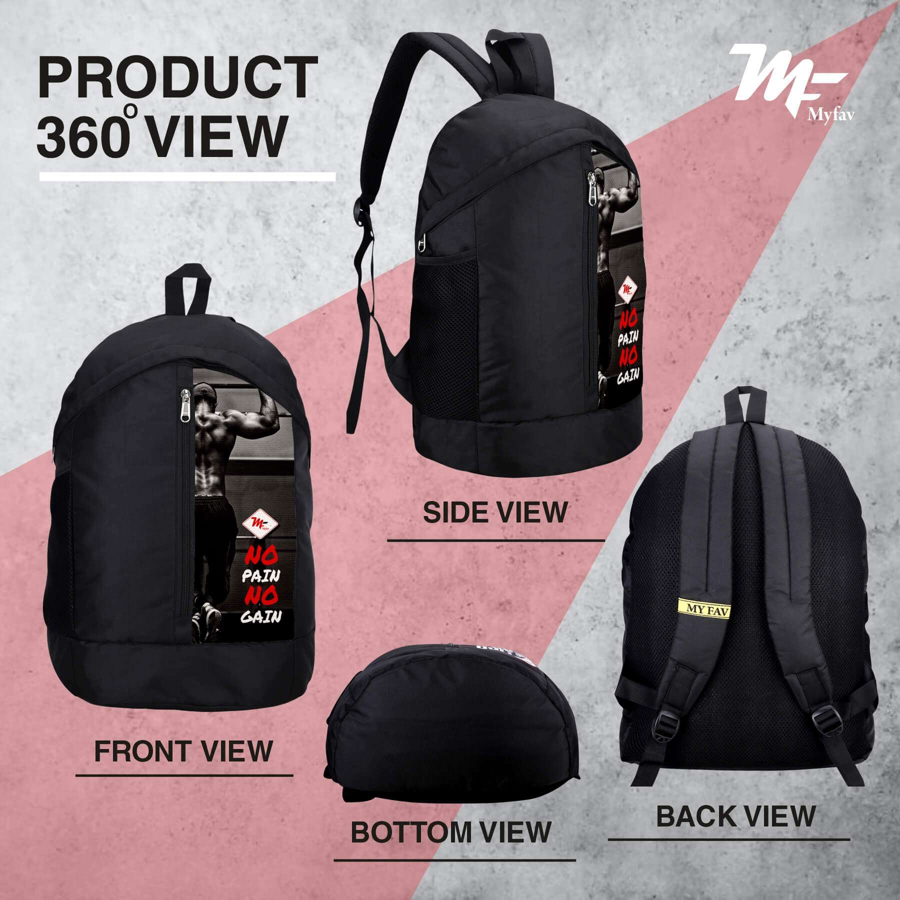 My Fav 21 L Black Laptop Backpack for Men Women / College Bag for Boys Girls / Office Bag