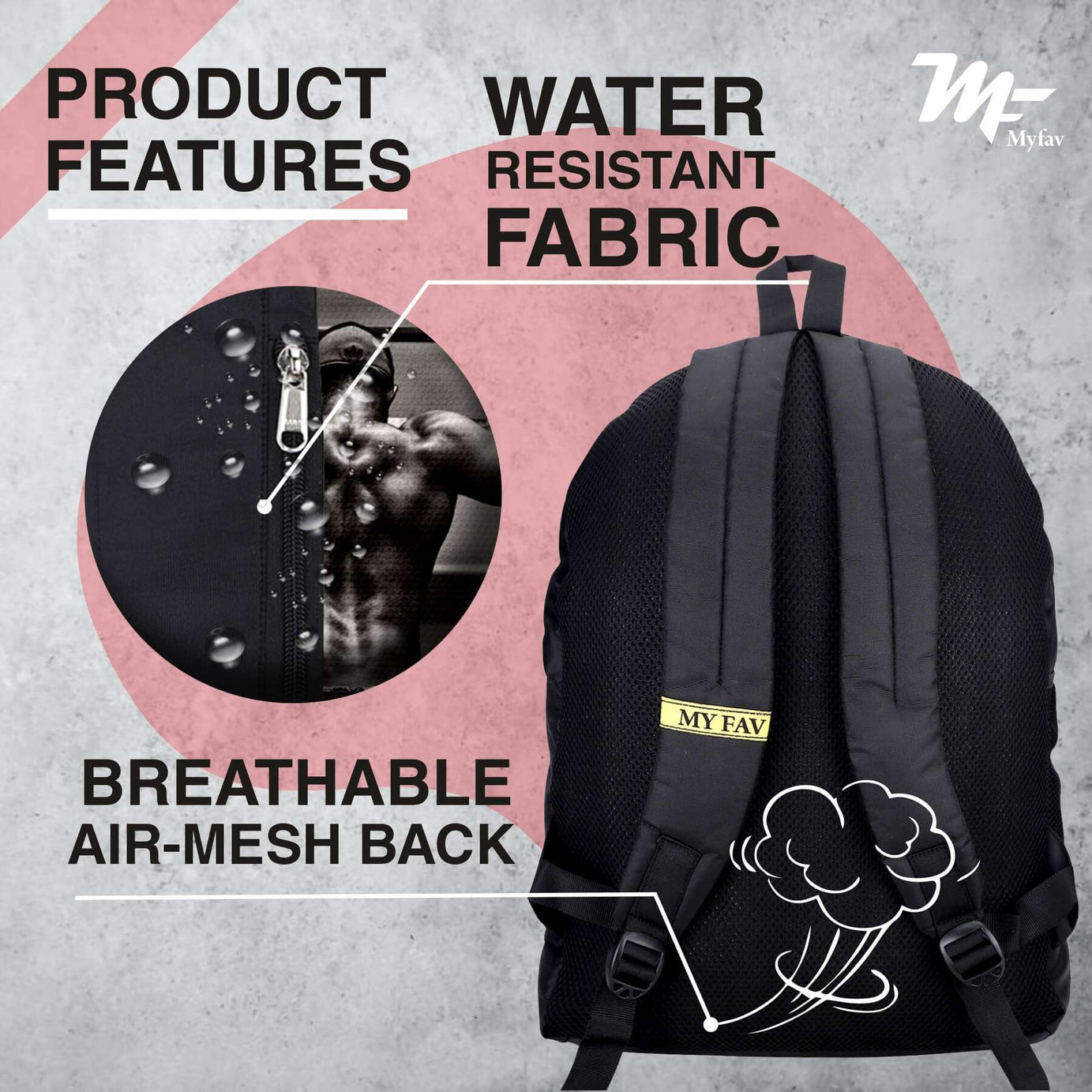 My Fav 21 L Black Laptop Backpack for Men Women / College Bag for Boys Girls / Office Bag