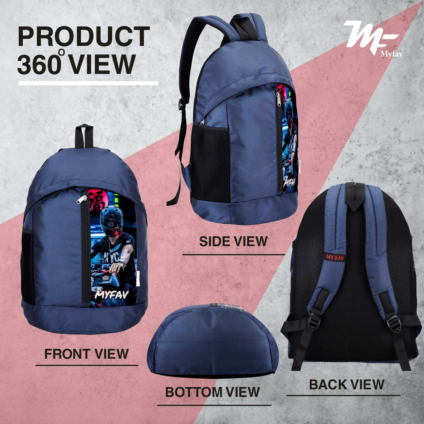 My Fav 21 L Navy Blue Laptop Backpack for Men Women / College Bag for Boys Girls / Office Bag