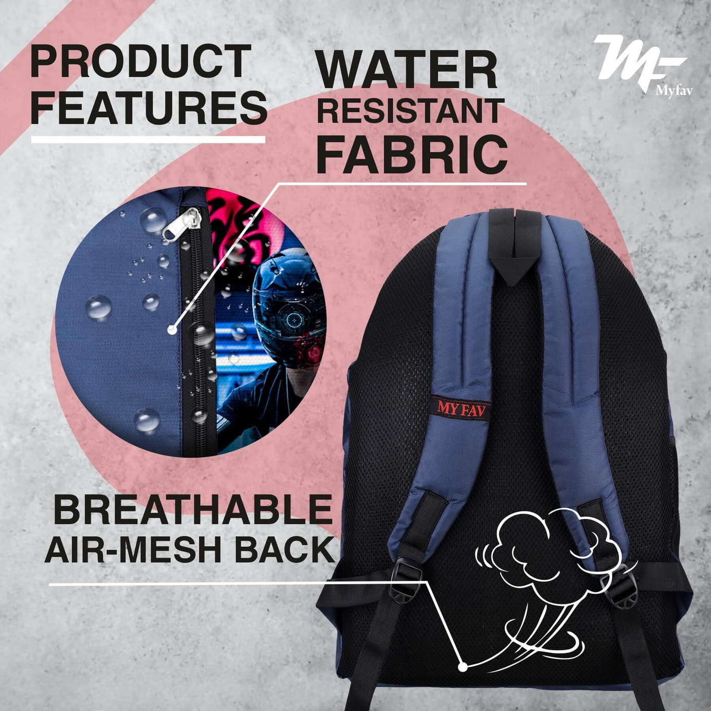 My Fav 21 L Navy Blue Laptop Backpack for Men Women / College Bag for Boys Girls / Office Bag