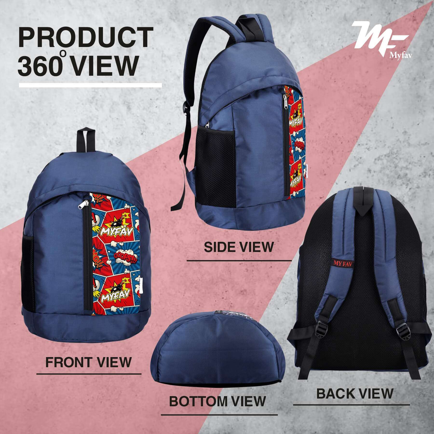 My Fav 21 L Navy Blue Laptop Backpack for Men Women / College Bag for Boys Girls / Office Bag