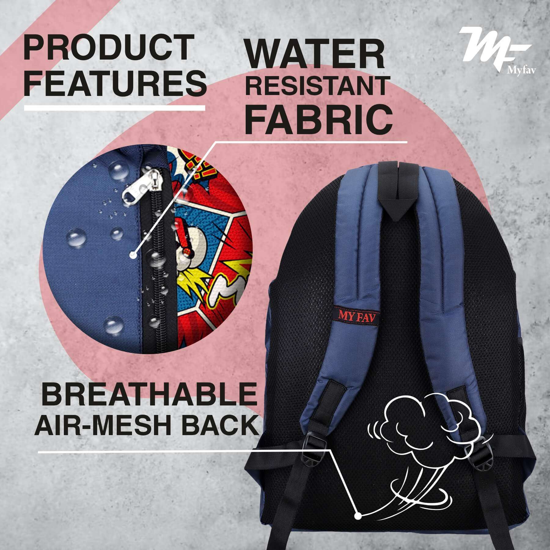 My Fav 21 L Navy Blue Laptop Backpack for Men Women / College Bag for Boys Girls / Office Bag