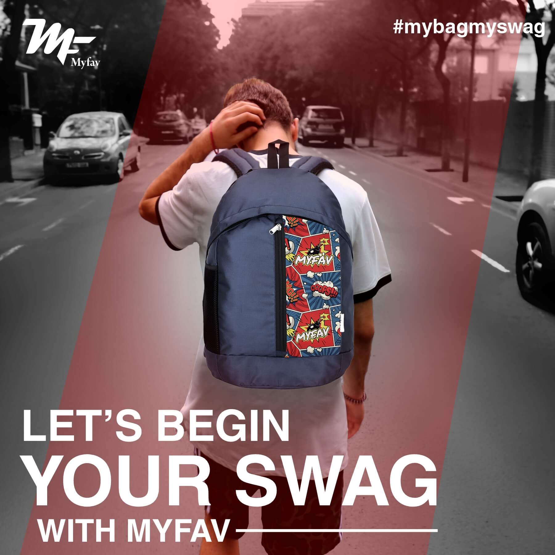 My Fav 21 L Navy Blue Laptop Backpack for Men Women / College Bag for Boys Girls / Office Bag