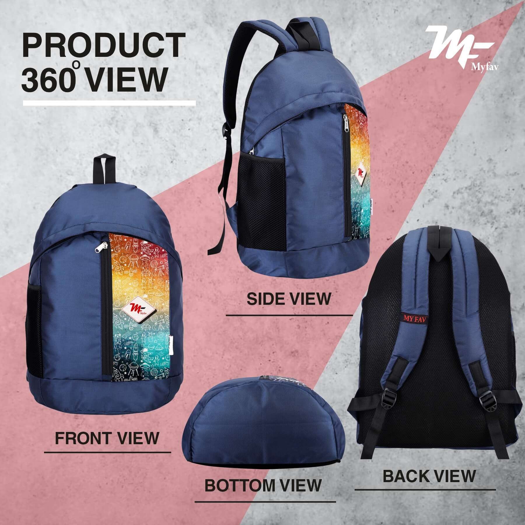 My Fav 21 L Navy Blue Laptop Backpack for Men Women / College Bag for Boys Girls / Office Bag