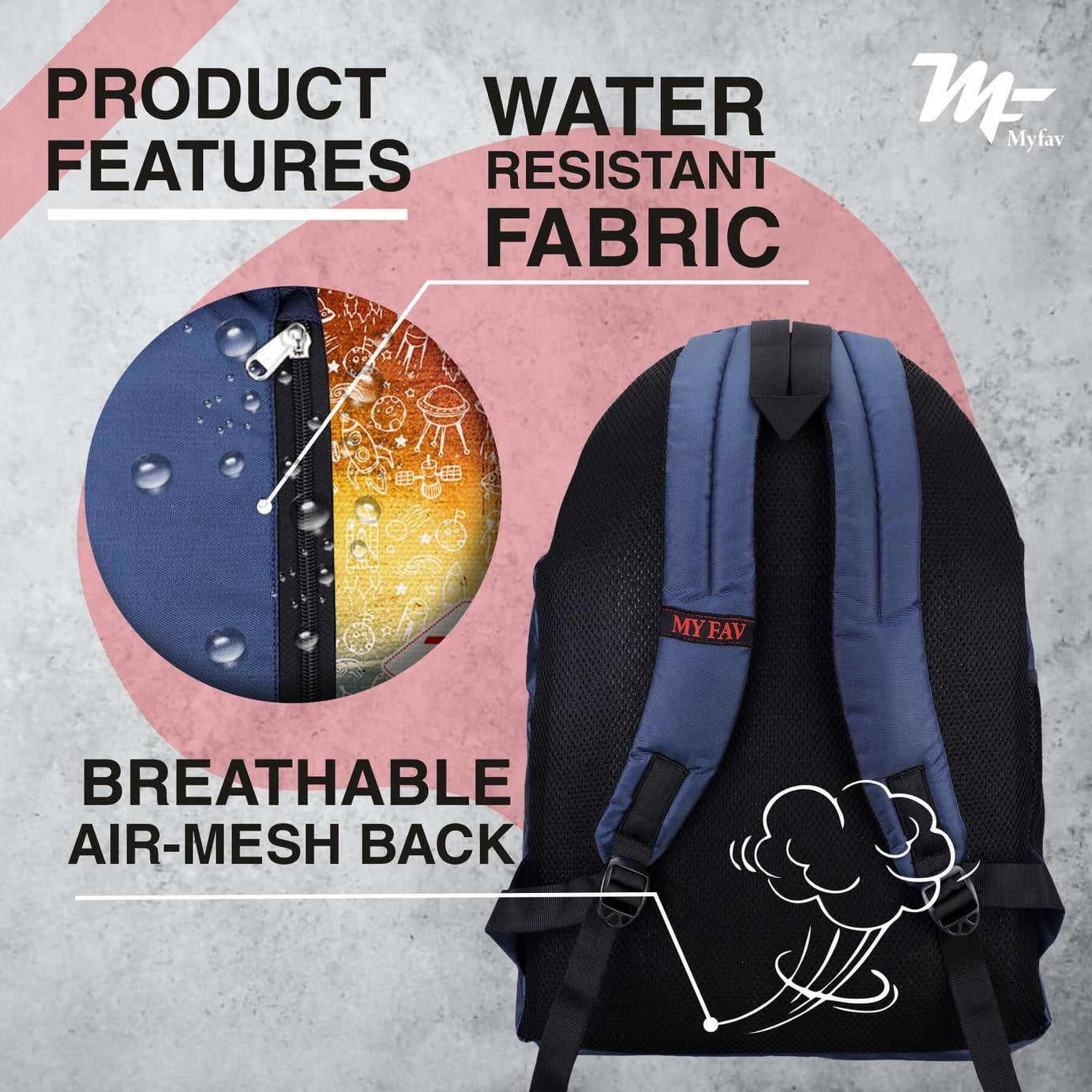 My Fav 21 L Navy Blue Laptop Backpack for Men Women / College Bag for Boys Girls / Office Bag