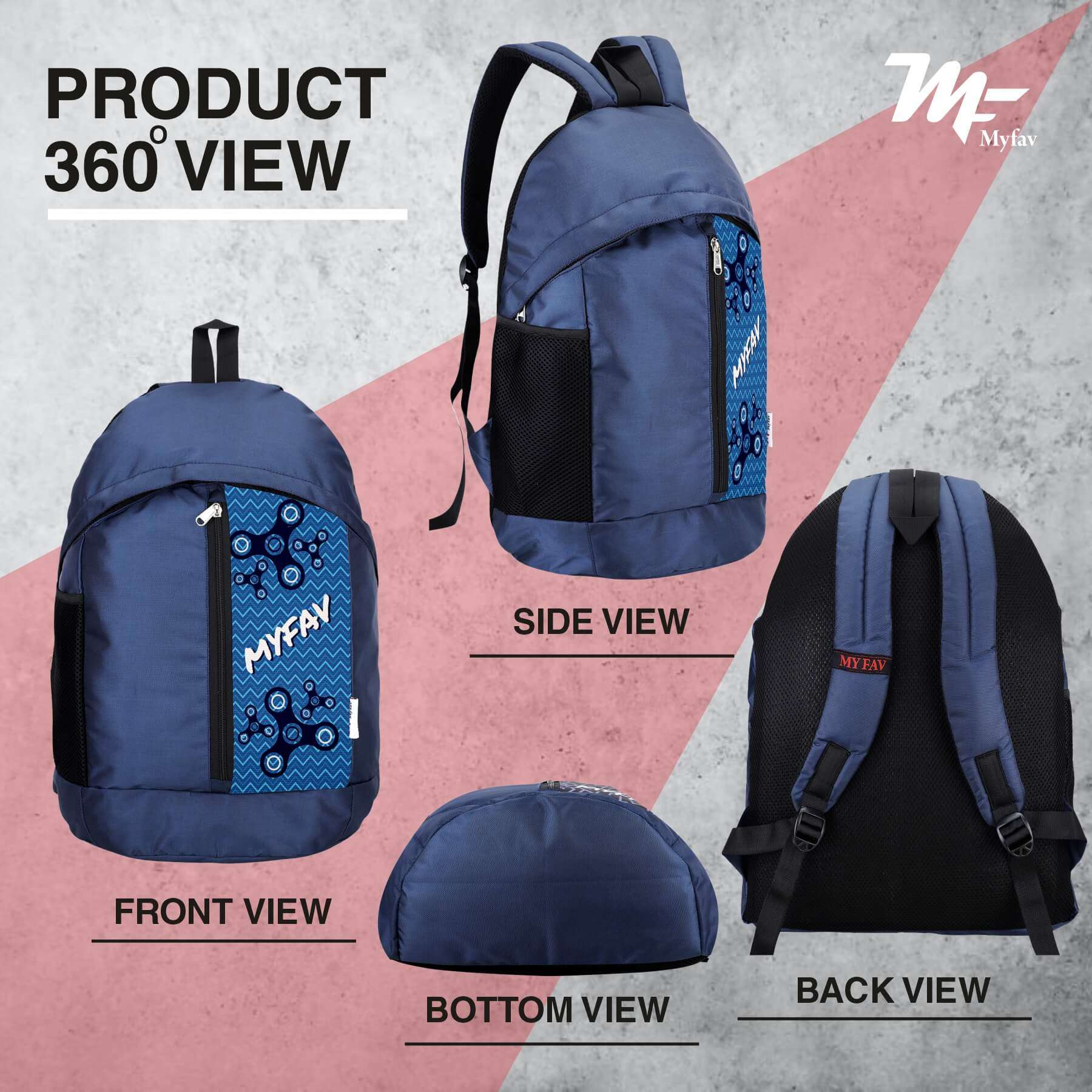 My Fav 21 L Navy Blue Laptop Backpack for Men Women / College Bag for Boys Girls / Office Bag