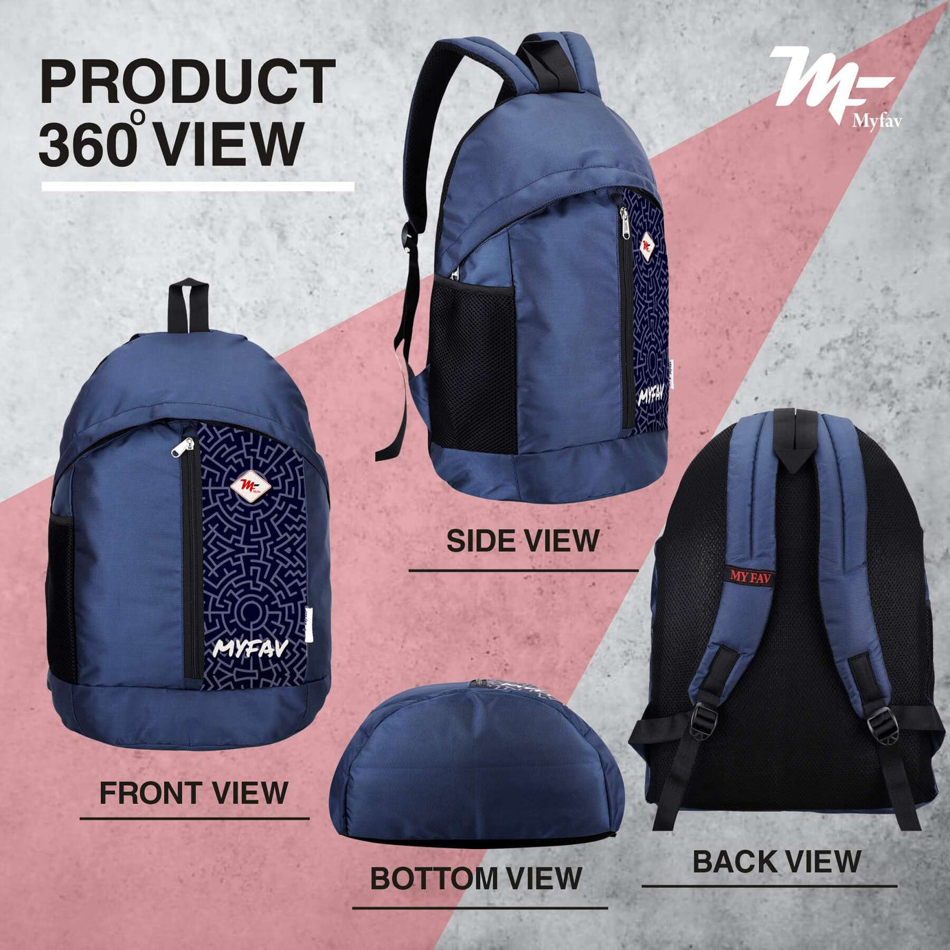 My Fav 21 L Navy Blue Laptop Backpack for Men Women / College Bag for Boys Girls / Office Bag