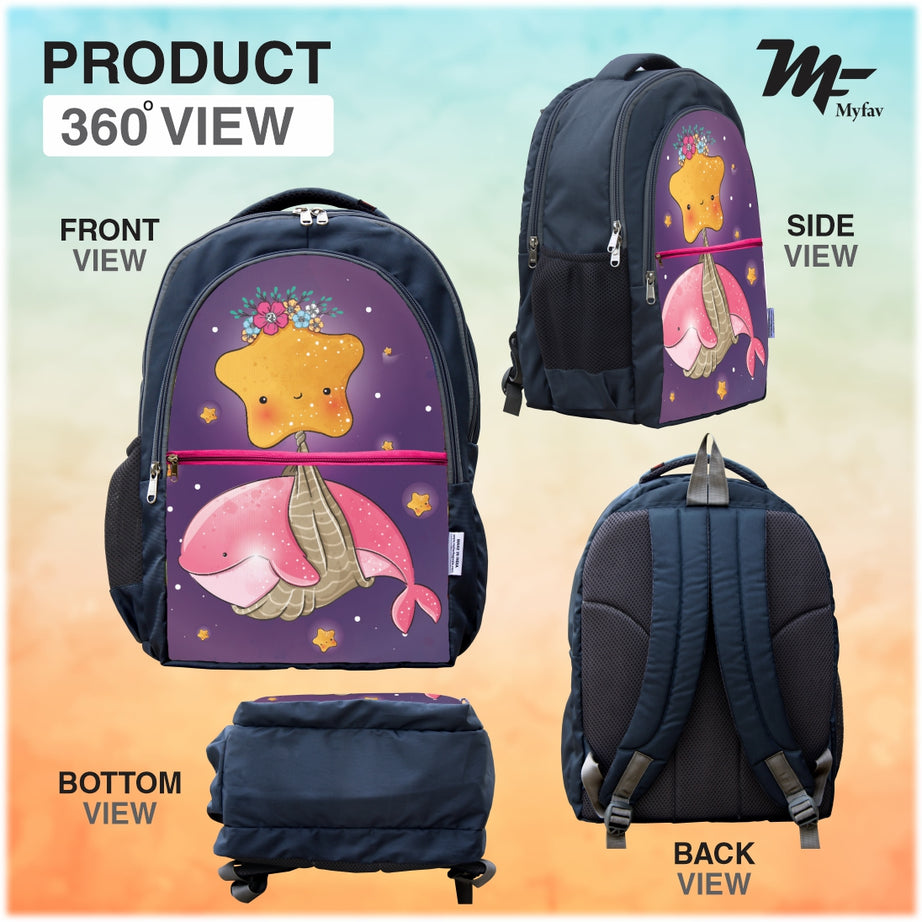 MY FAV Stylish Lightweight Spacious Waterproof Casual/Picnic/Tuition/School Bag/Backpack for Children Boys And Girls - 6 Month Warranty