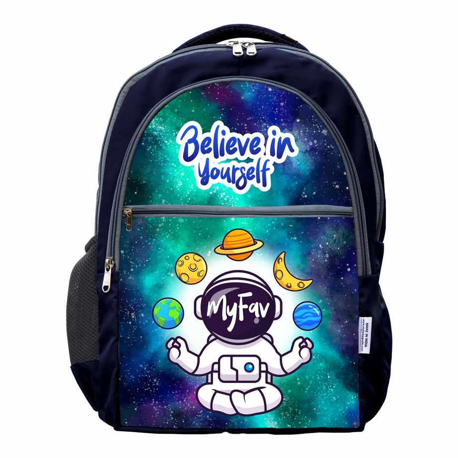 MY FAV Printed (5 to 14-year-old) School Backpack for Kids | Bottle Holder & Front Zippered Pocket, Adjustable & Padded Shoulder Straps | Waterproof Bag for Boys & Girls- - 6 Month Warranty