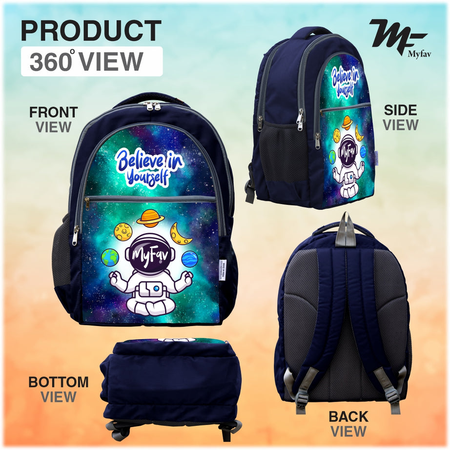 MY FAV Printed (5 to 14-year-old) School Backpack for Kids | Bottle Holder & Front Zippered Pocket, Adjustable & Padded Shoulder Straps | Waterproof Bag for Boys & Girls- - 6 Month Warranty