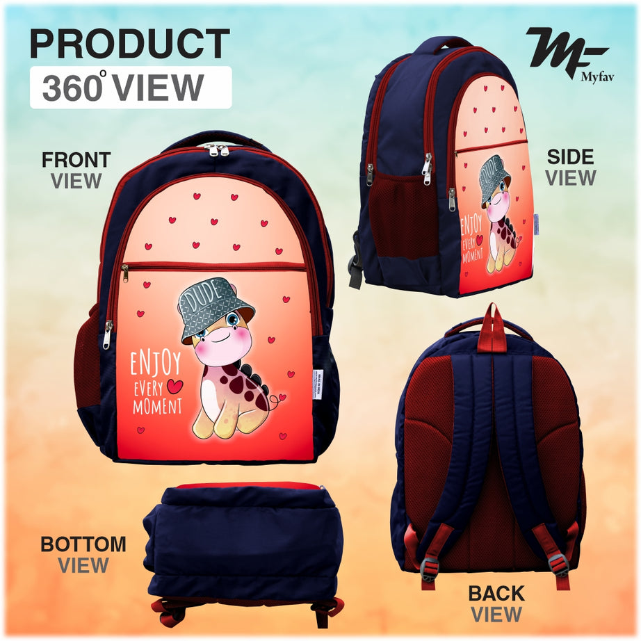 MY FAV Polyester Waterproof & Lightweight Cartoon Printed Backpack (5 to 14-year-old) - Stylish Standard Backpack s for Kids | Waterproof Shoulder Straps Bag - 6 Month Warranty