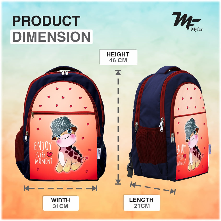 MY FAV Polyester Waterproof & Lightweight Cartoon Printed Backpack (5 to 14-year-old) - Stylish Standard Backpack s for Kids | Waterproof Shoulder Straps Bag - 6 Month Warranty