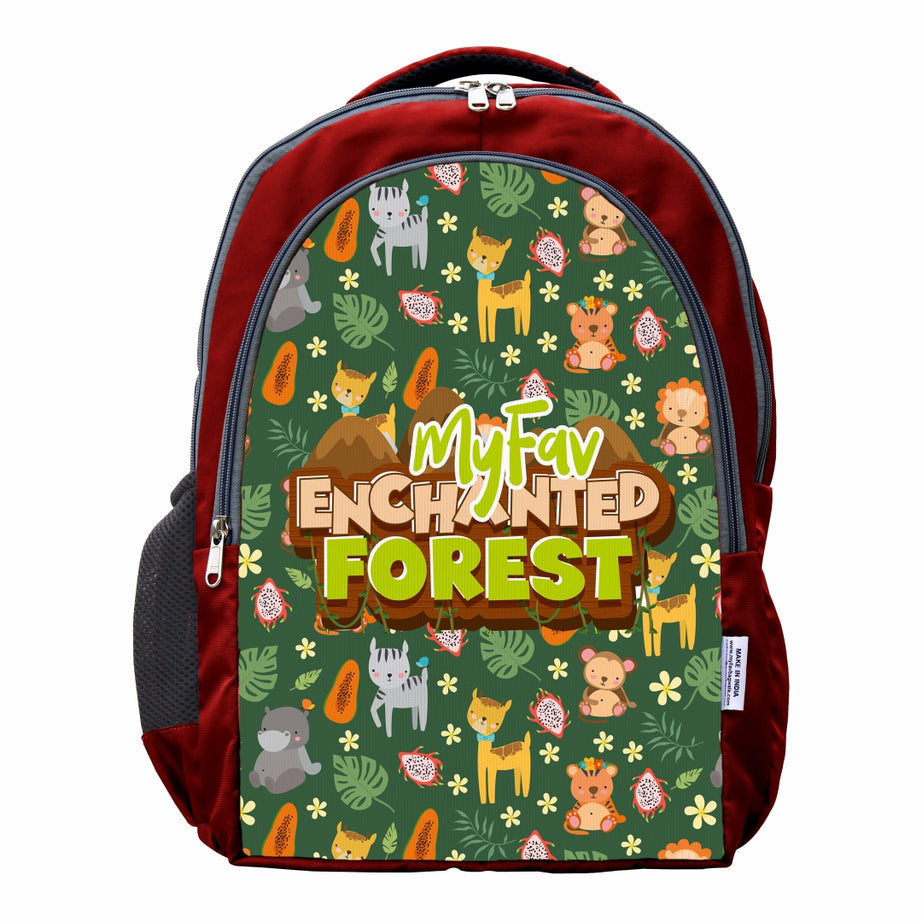 MY FAV Polyester Waterproof & Lightweight Cartoon Printed School Backpack - Stylish and Trendy Casual Backpack For Giirls/Boys - 6 Month Warranty