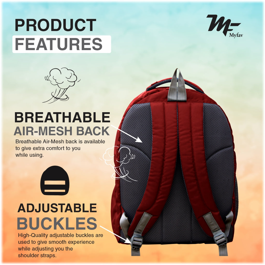 MY FAV Polyester Waterproof & Lightweight Cartoon Printed School Backpack - Stylish and Trendy Casual Backpack For Giirls/Boys - 6 Month Warranty