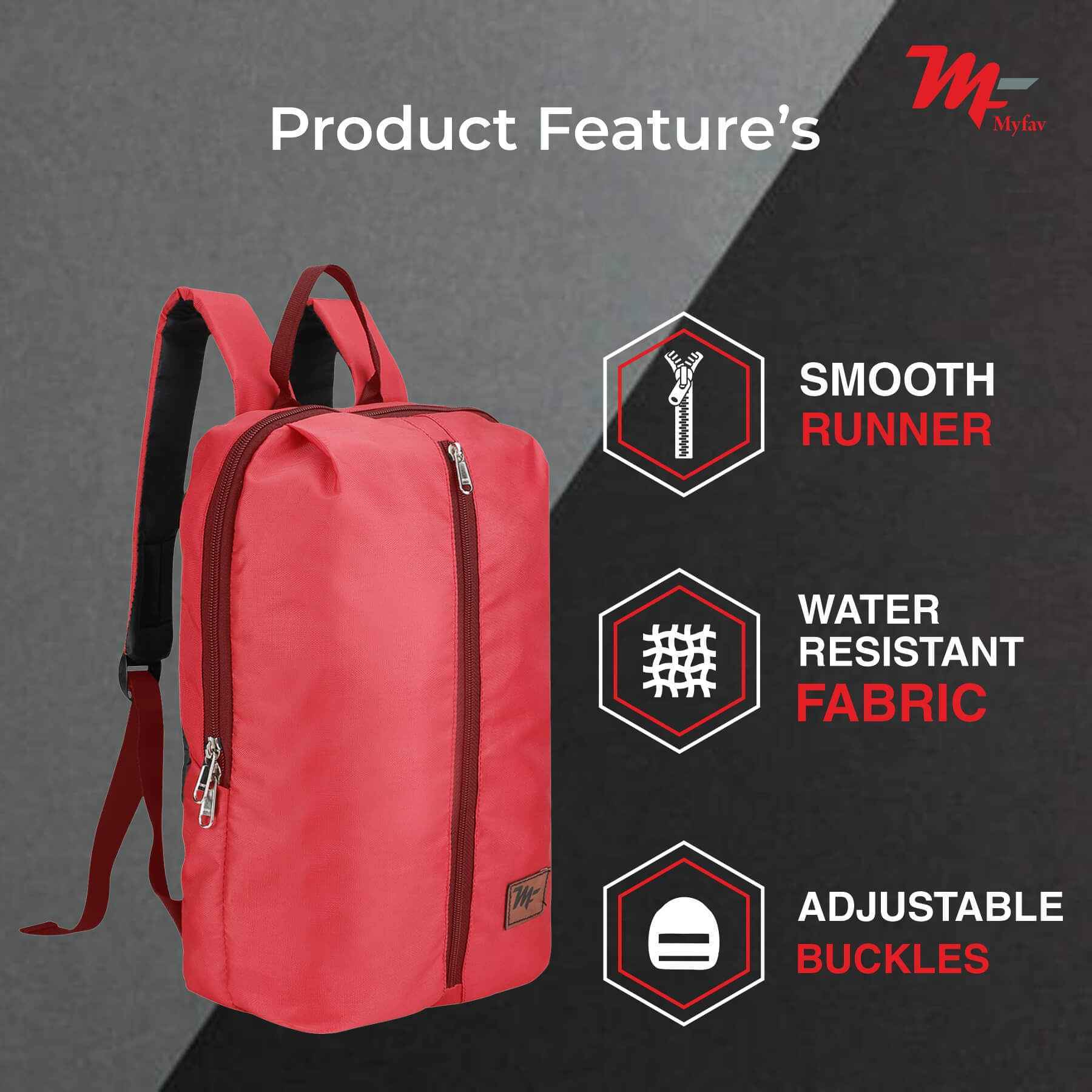 MY FAV Water Resistant Polyester Backpack for Men/ Women Travel, Business, College with Smooth Runner Zipper and Lightweight Casual Bag (11.5 Liter)