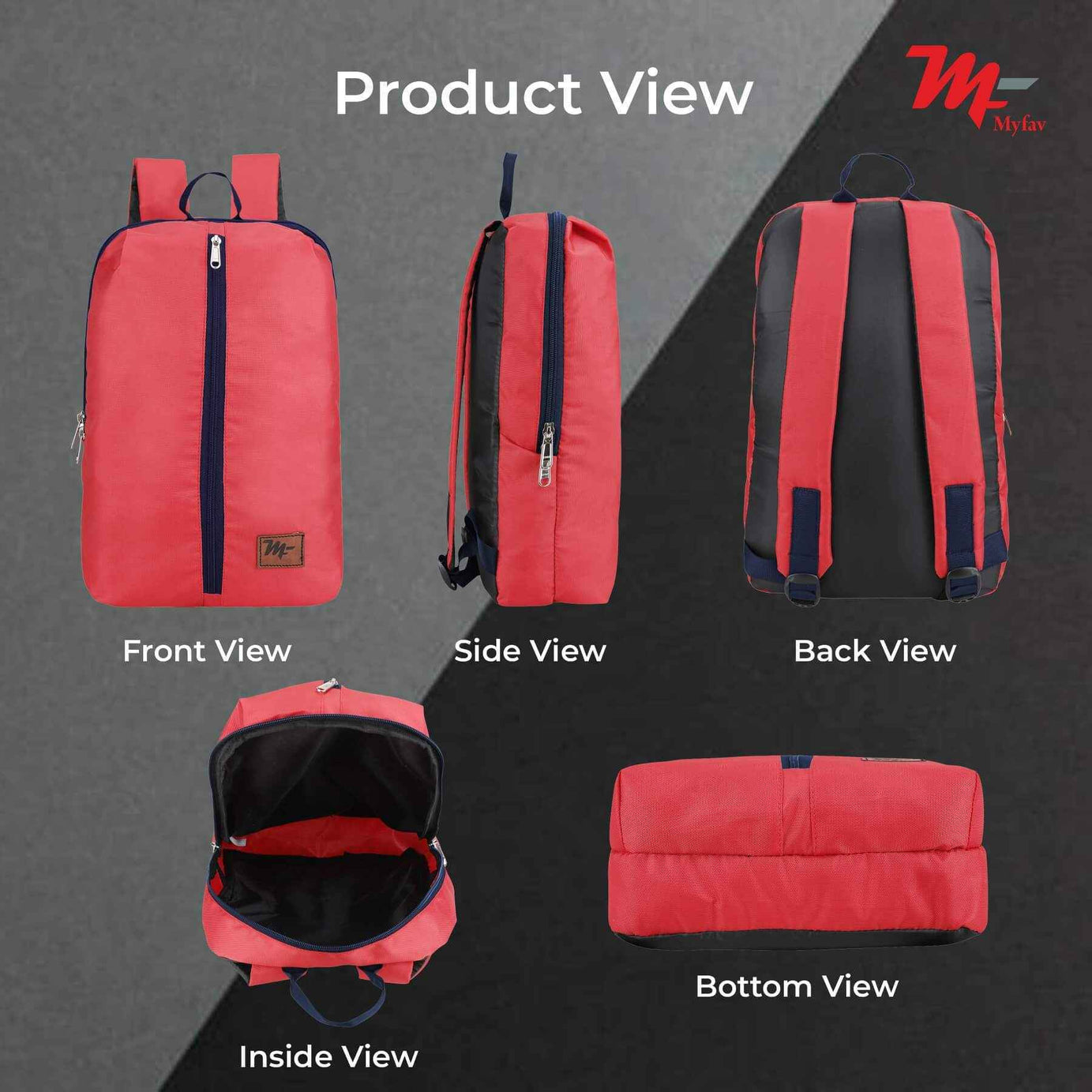 MY FAV Water Resistant Polyester Backpack for Men/ Women Travel, Business, College with Smooth Runner Zipper and Lightweight Casual Bag (11.5 Liter)