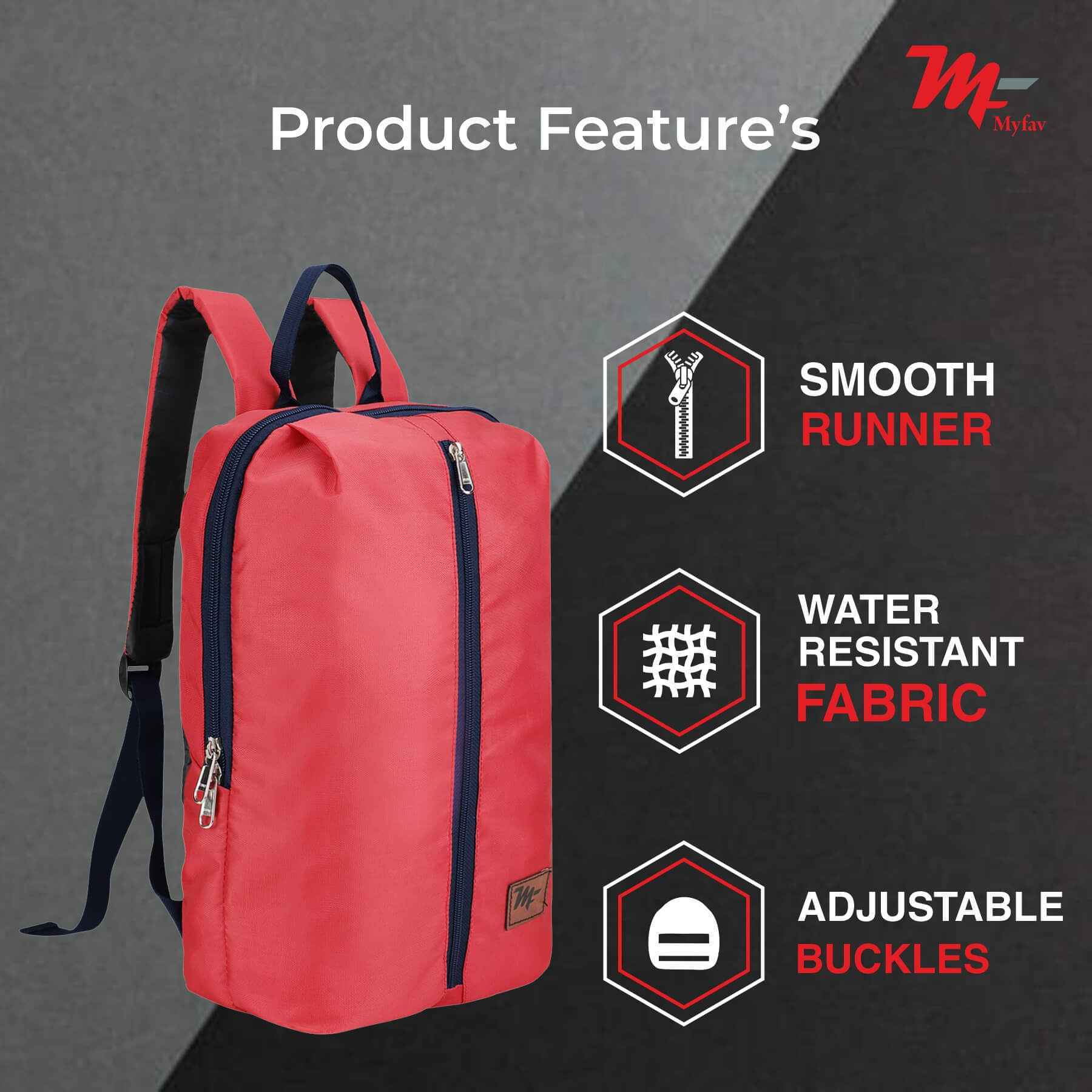 MY FAV Water Resistant Polyester Backpack for Men/ Women Travel, Business, College with Smooth Runner Zipper and Lightweight Casual Bag (11.5 Liter)