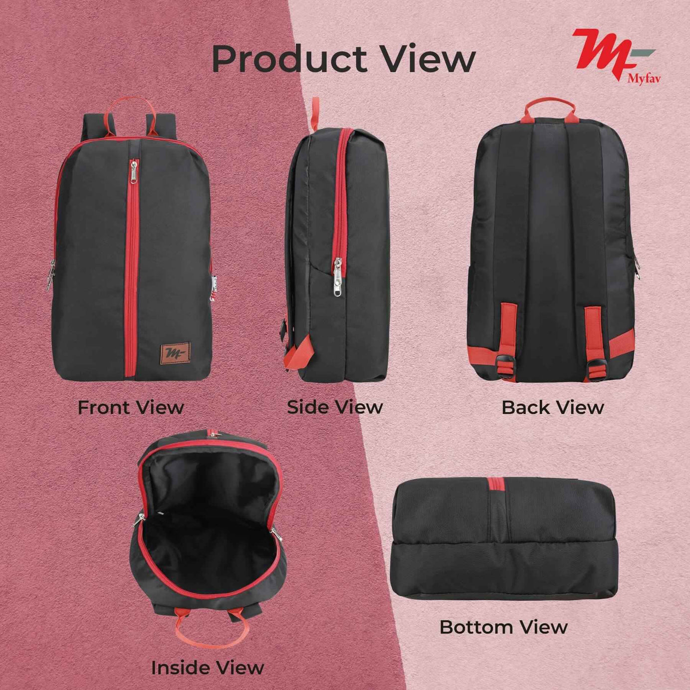 MY FAV Water Resistant Polyester Backpack for Men/ Women Travel, Business, College with Smooth Runner Zipper and Lightweight Casual Bag (11.5 Liter)