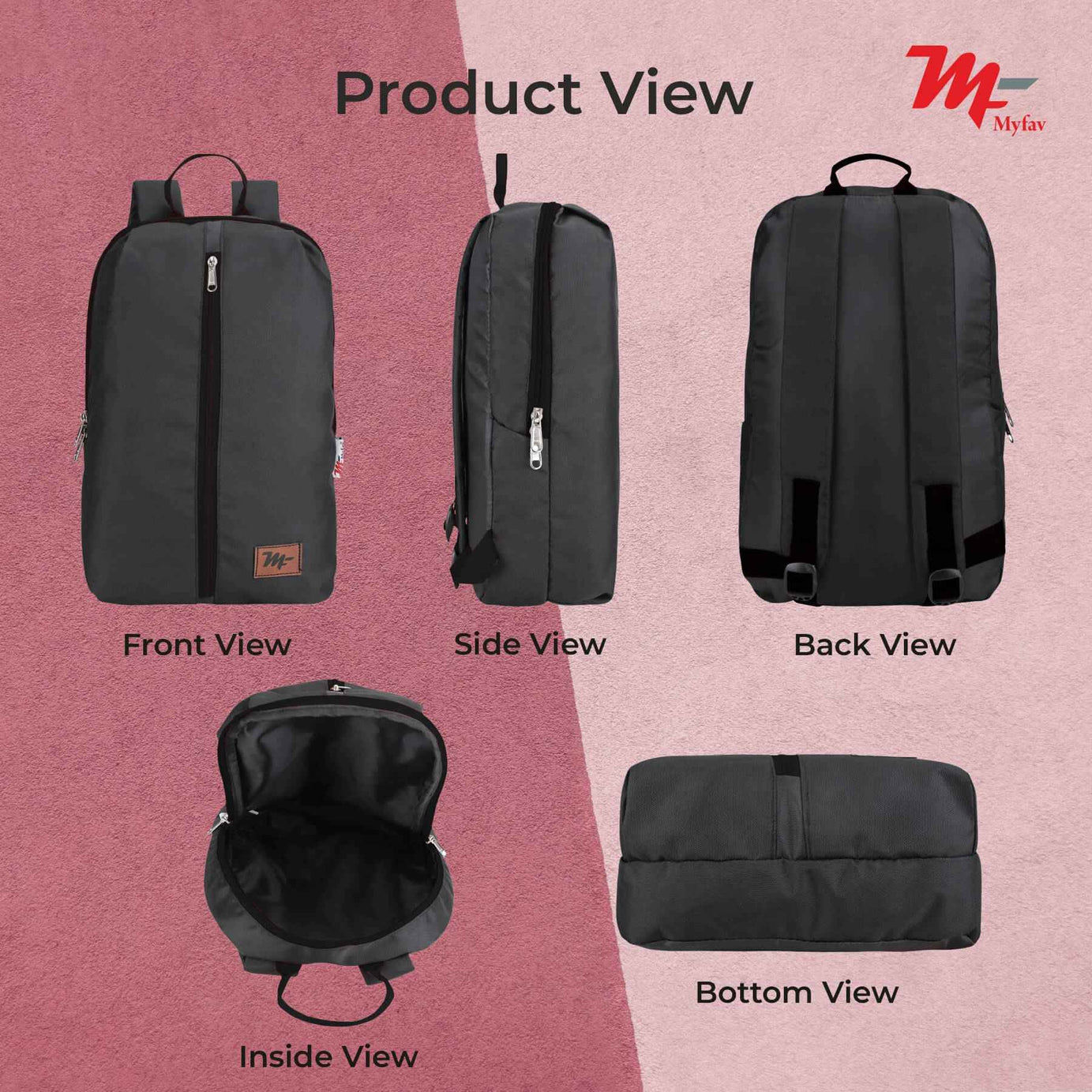 MY FAV Water Resistant Polyester Backpack for Men/ Women Travel, Business, College with Smooth Runner Zipper and Lightweight Casual Bag (11.5 Liter)