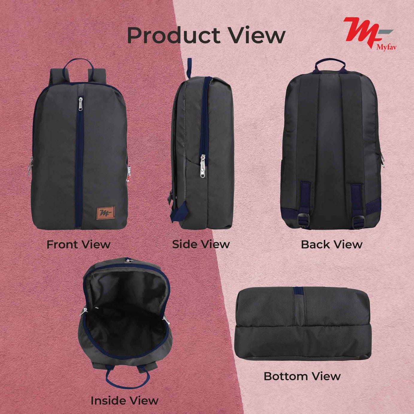 MY FAV Water Resistant Polyester Backpack for Men/ Women Travel, Business, College with Smooth Runner Zipper and Lightweight Casual Bag (11.5 Liter)