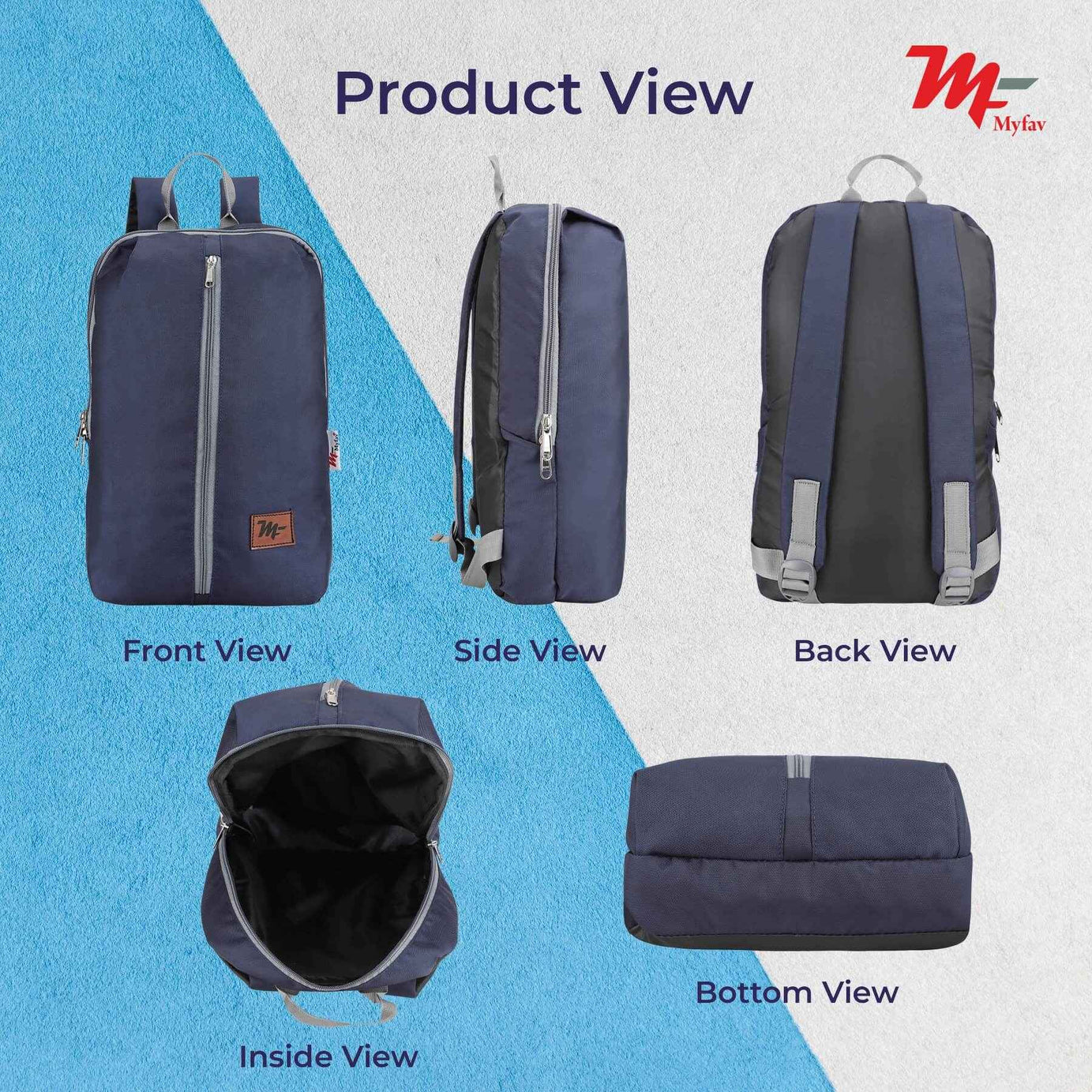 MY FAV Water Resistant Polyester Backpack for Men/ Women Travel, Business, College with Smooth Runner Zipper and Lightweight Casual Bag (11.5 Liter)