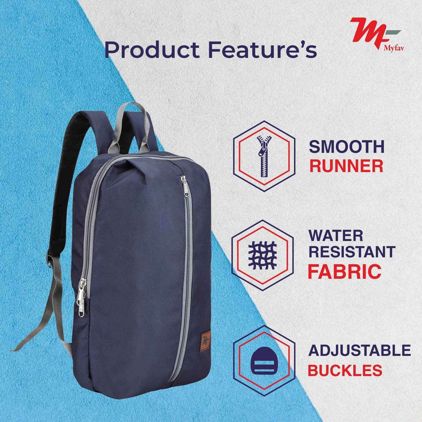 MY FAV Water Resistant Polyester Backpack for Men/ Women Travel, Business, College with Smooth Runner Zipper and Lightweight Casual Bag (11.5 Liter)