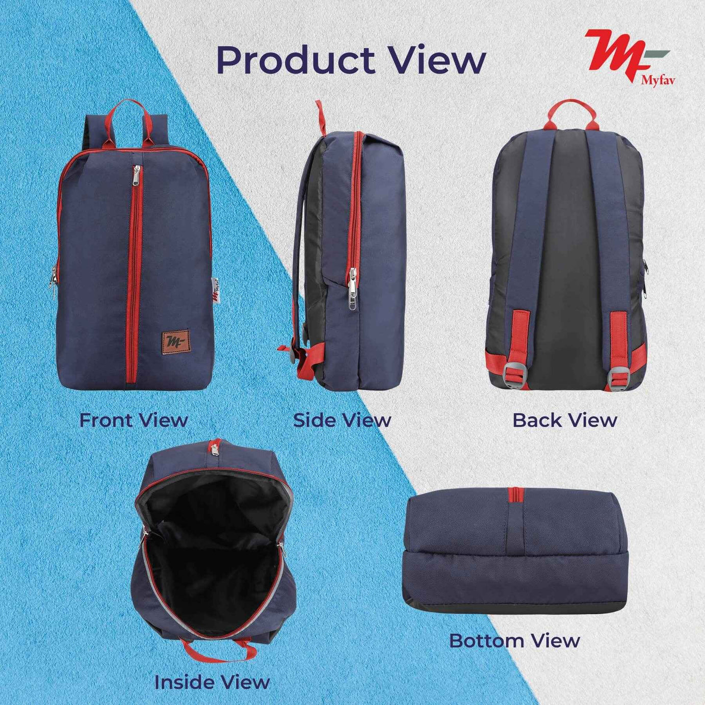 MY FAV Water Resistant Polyester Backpack for Men/ Women Travel, Business, College with Smooth Runner Zipper and Lightweight Casual Bag (11.5 Liter)