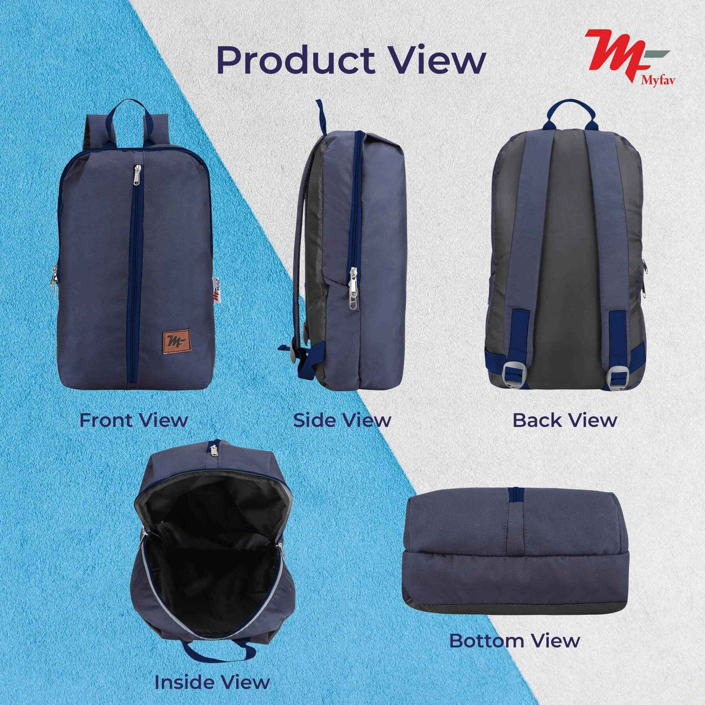 MY FAV Water Resistant Polyester Backpack for Men/ Women Travel, Business, College with Smooth Runner Zipper and Lightweight Casual Bag (11.5 Liter)