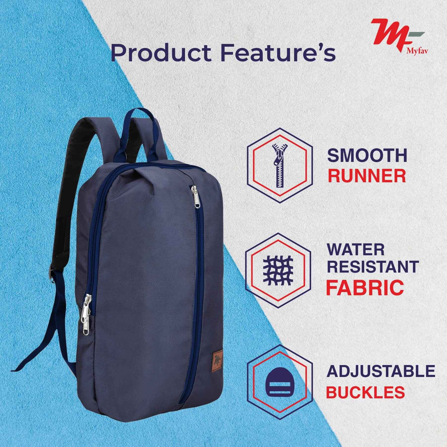 MY FAV Water Resistant Polyester Backpack for Men/ Women Travel, Business, College with Smooth Runner Zipper and Lightweight Casual Bag (11.5 Liter)