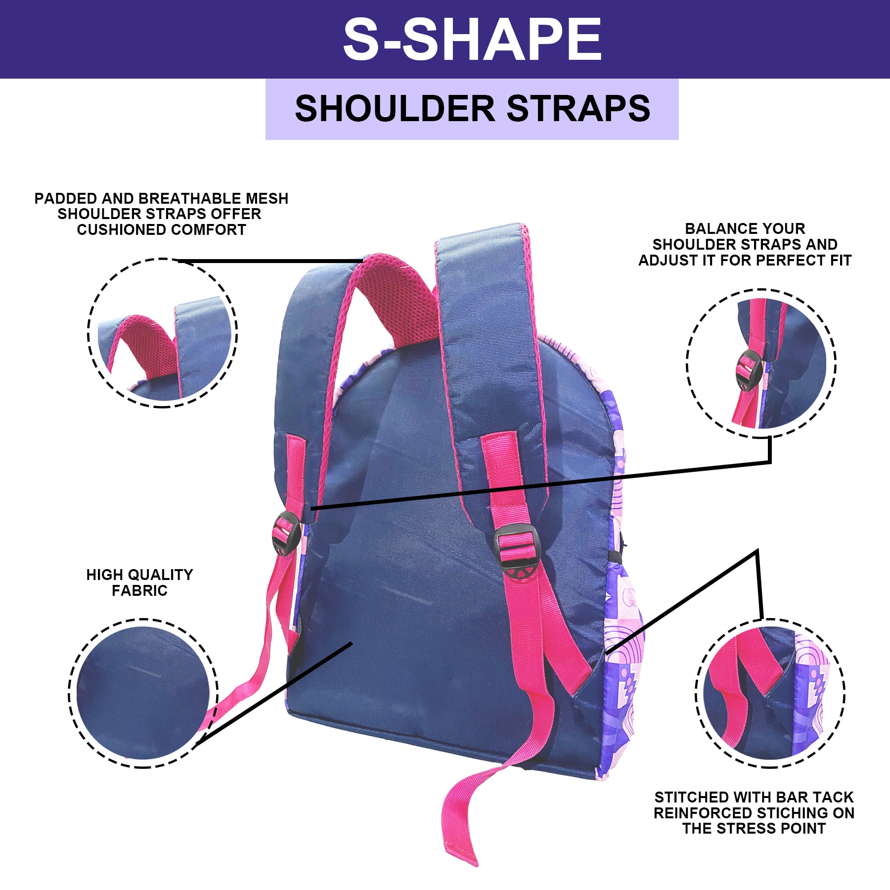 Printed Lightweight Waterproof Casual/Picnic/Tuition/School Bag/Backpack for Kids, Girls, Boys, Play School with Adjustable Straps & Multi Compartments-1