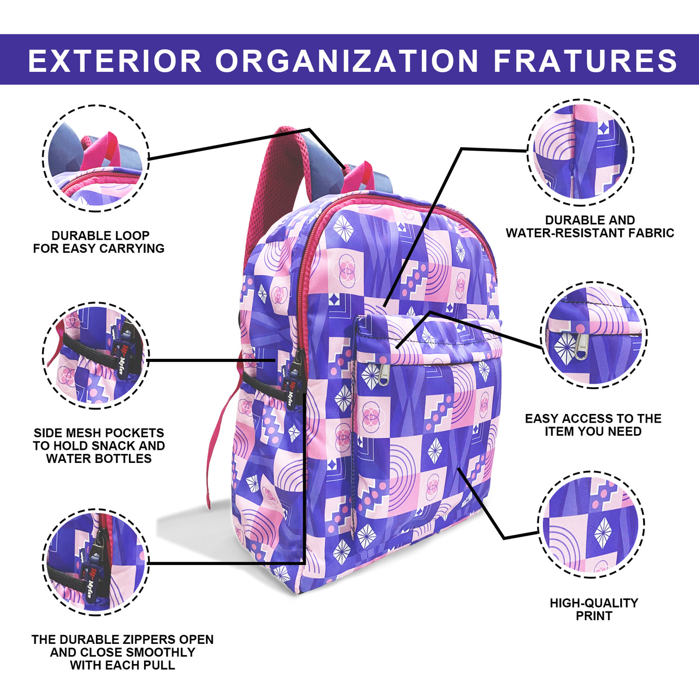 Printed Lightweight Waterproof Casual/Picnic/Tuition/School Bag/Backpack for Kids, Girls, Boys, Play School with Adjustable Straps & Multi Compartments-1