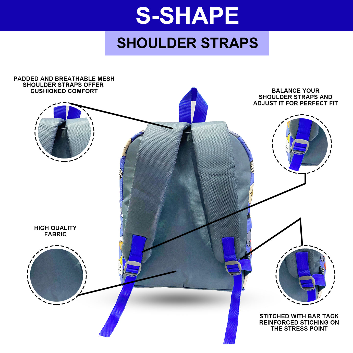 Printed Lightweight Waterproof Casual/Picnic/Tuition/School Bag/Backpack for Kids, Girls, Boys, Play School with Adjustable Straps & Multi Compartments-2