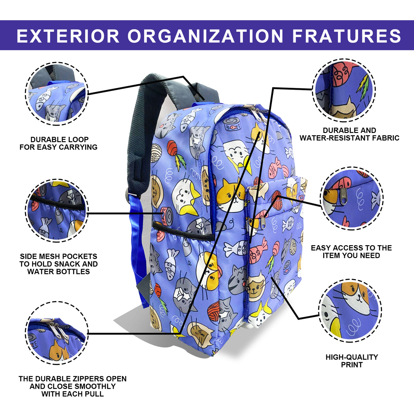 Printed Lightweight Waterproof Casual/Picnic/Tuition/School Bag/Backpack for Kids, Girls, Boys, Play School with Adjustable Straps & Multi Compartments-2