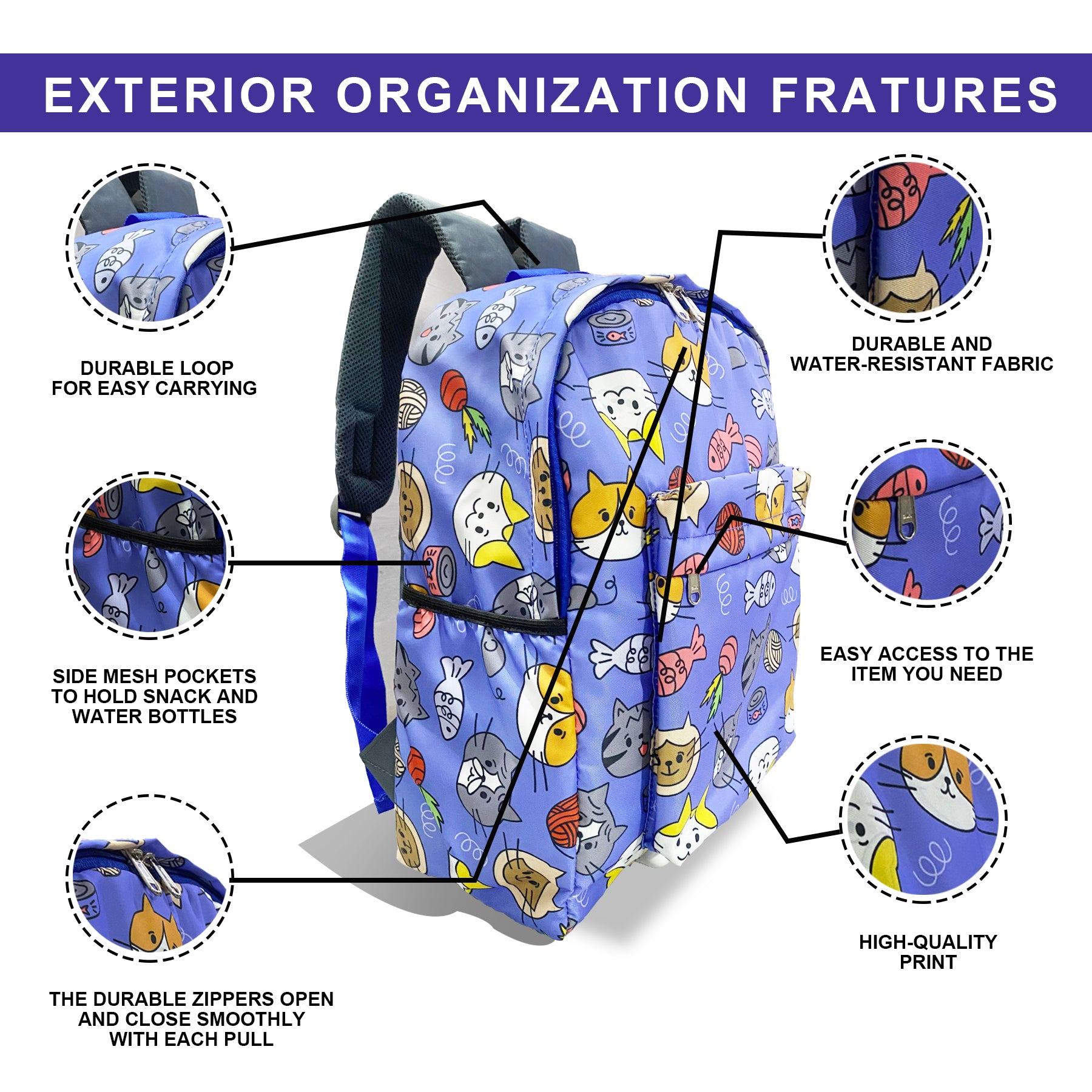 Printed Lightweight Waterproof Casual/Picnic/Tuition/School Bag/Backpack for Kids, Girls, Boys, Play School with Adjustable Straps & Multi Compartments-2