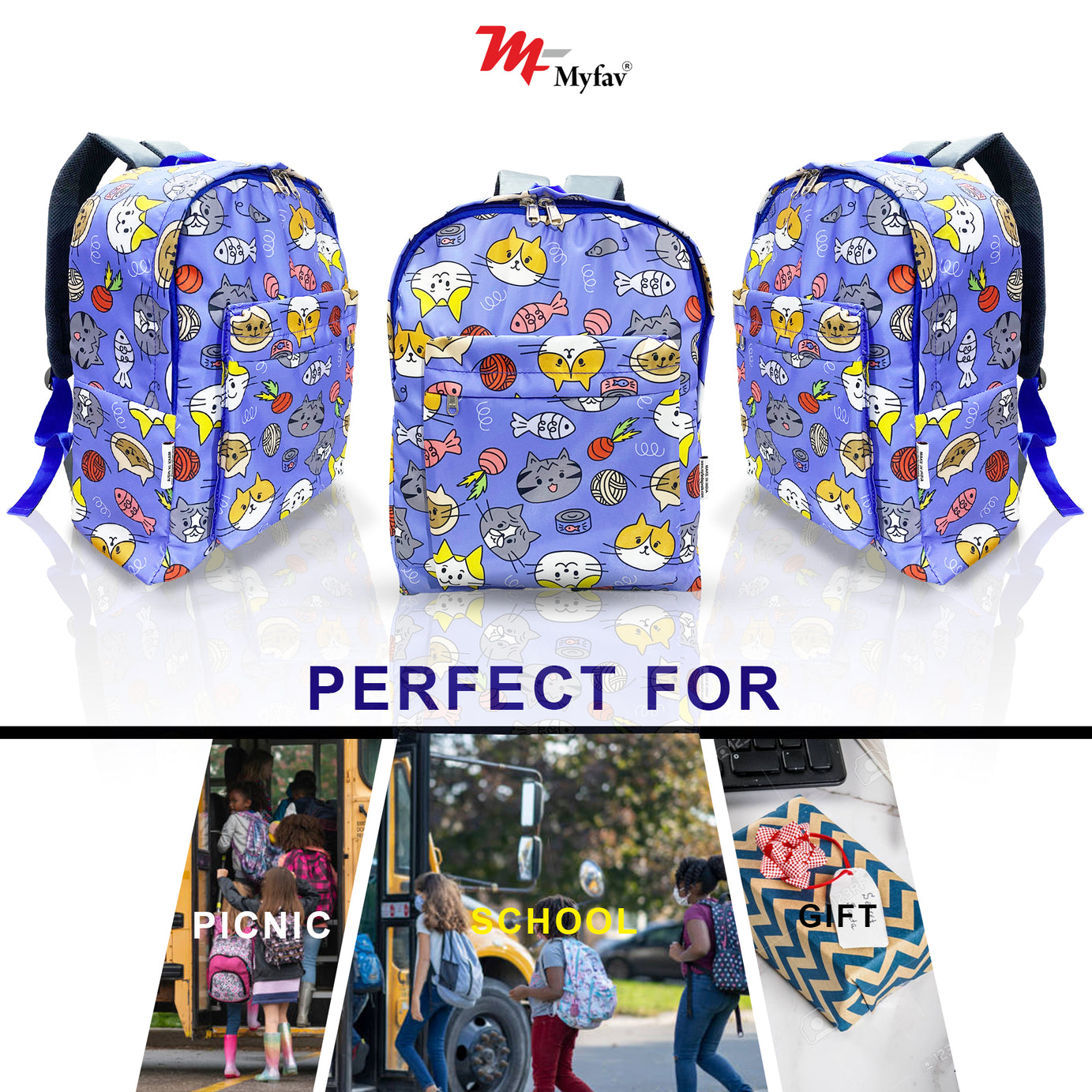 Printed Lightweight Waterproof Casual/Picnic/Tuition/School Bag/Backpack for Kids, Girls, Boys, Play School with Adjustable Straps & Multi Compartments-2