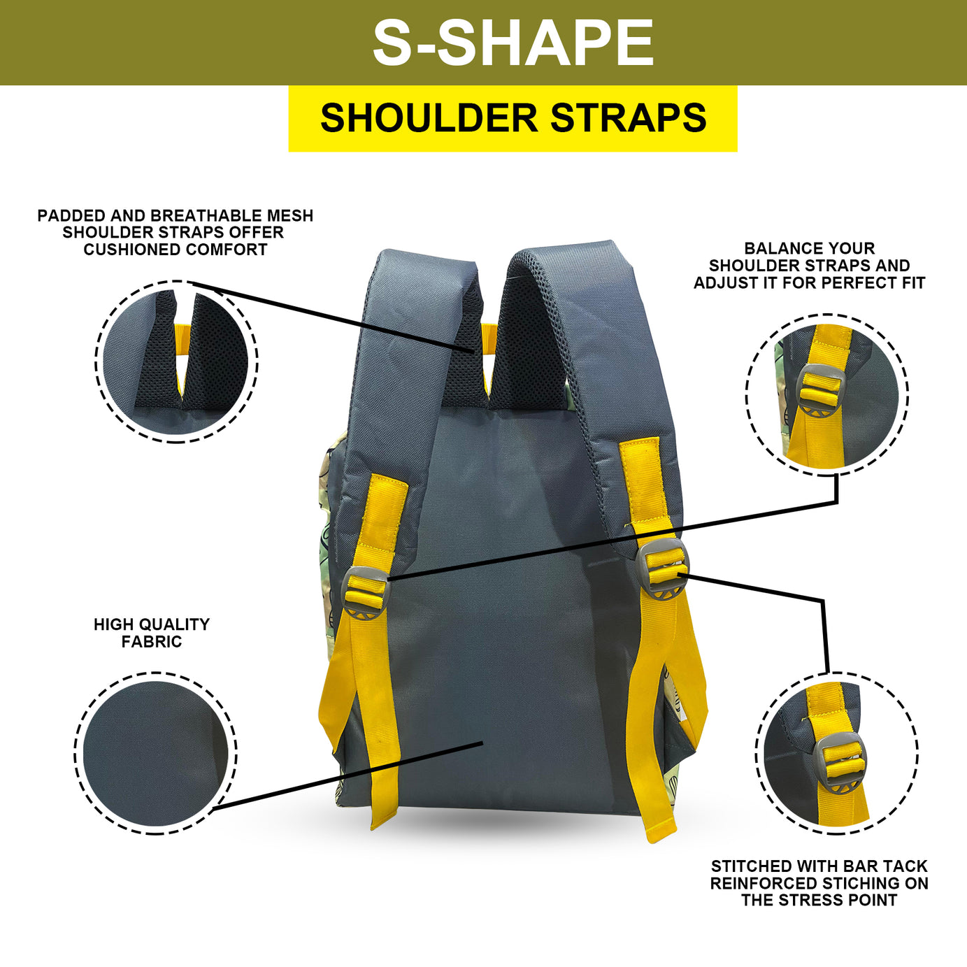 Printed Lightweight Waterproof Casual/Picnic/Tuition/School Bag/Backpack for Kids, Girls, Boys, Play School with Adjustable Straps & Multi Compartments-3